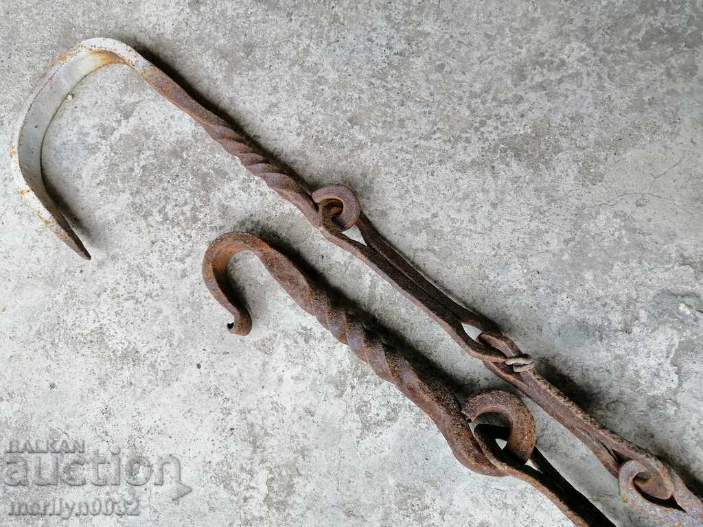 Vechiul cârlig lanț forjat, cârlige cuier lanț focar - 7 Vechiul cârlig lanț forjat, cârlige cuier lanț focar - 7