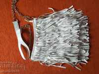 Women's fashionable, attractive white bag with fringes
