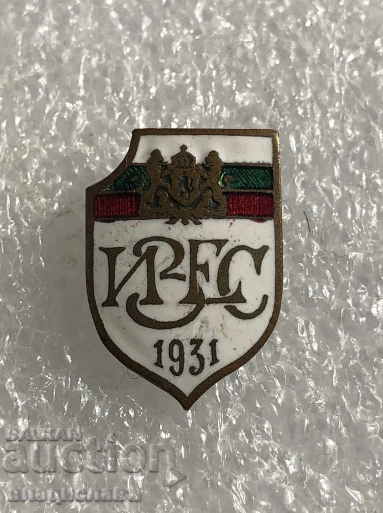old badge Kingdom of Bulgaria "IZES" enamel on screw marked