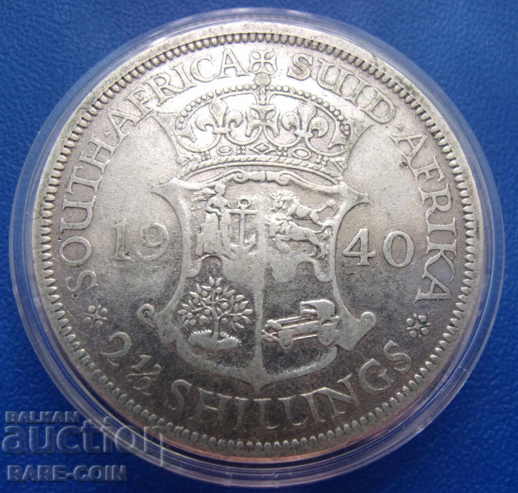 RS(22)  Британски ЮАР  2½  Шилинг  1940  Сребро Rare