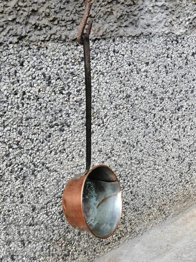 Old copper ladle, pan, baker, copper pot, jam