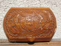 antique wooden box for snuff and tobacco Kingdom of Greece