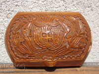 antique wooden box for snuff and tobacco Kingdom of Greece