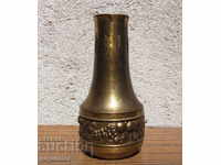 Арт Деко старинна бронзова ваза с орнаменти цветя маркирана