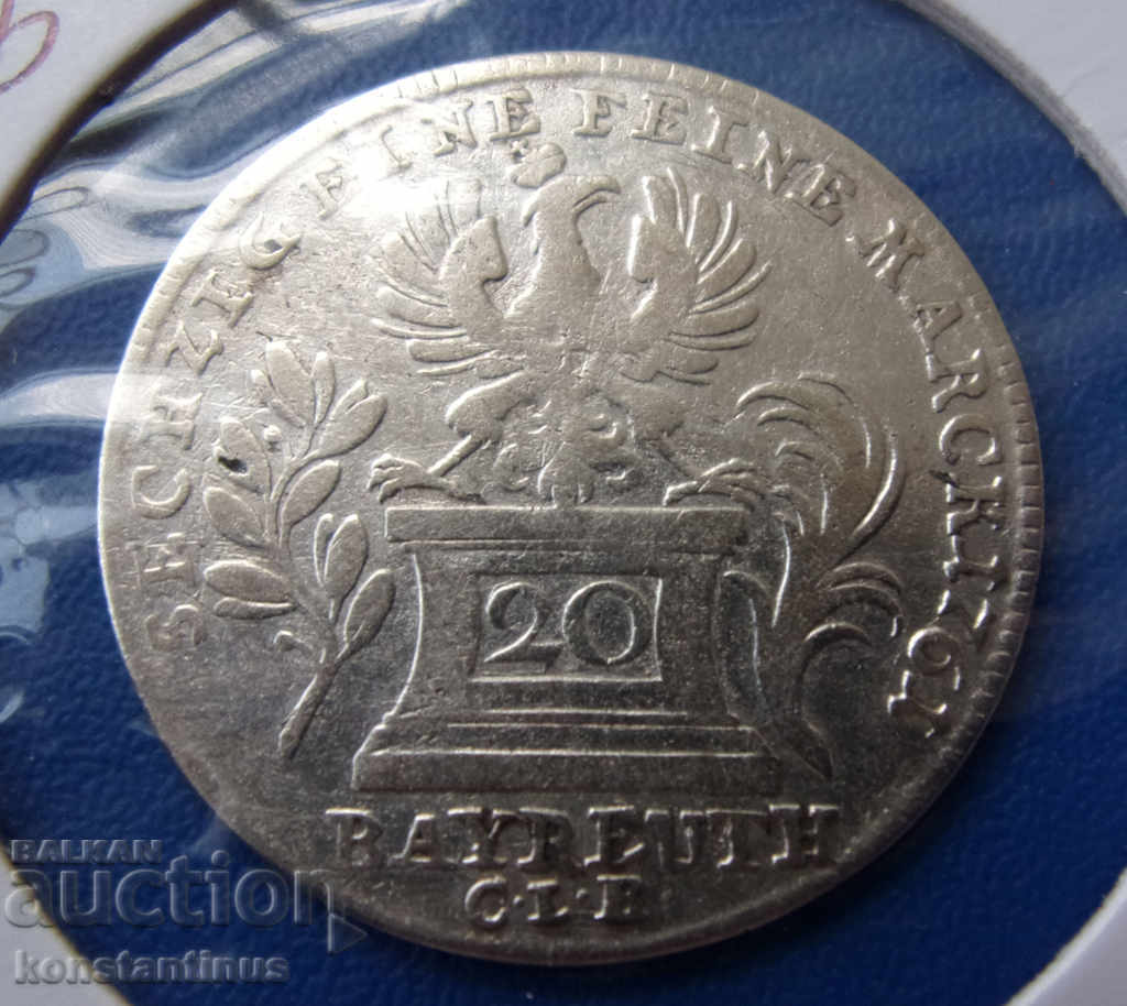 Germany - Bayreuth 20 Kreuzer 1761 Rare