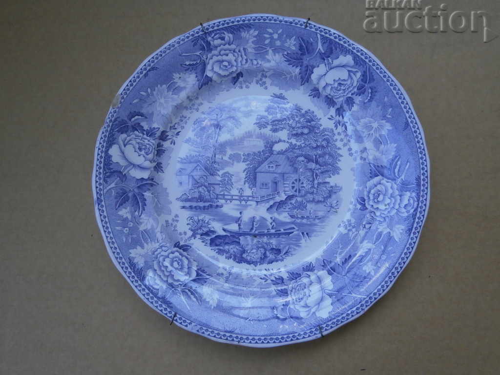 antique porcelain plate for wall medieval plot