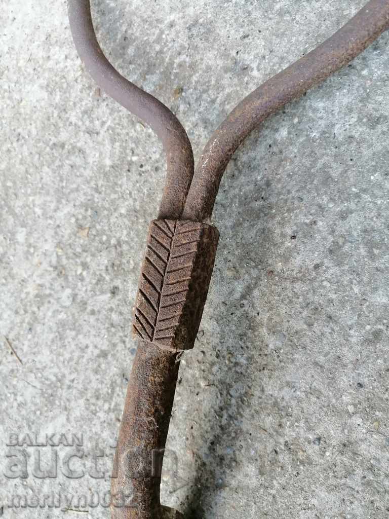 Old forged stall forged iron crotch primitive - 5 Old forged stall forged iron crotch primitive - 5