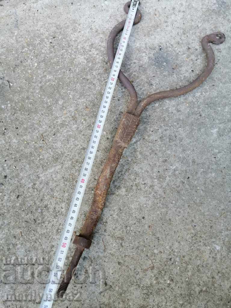 Old forged stall forged iron crotch primitive - 7 Old forged stall forged iron crotch primitive - 7