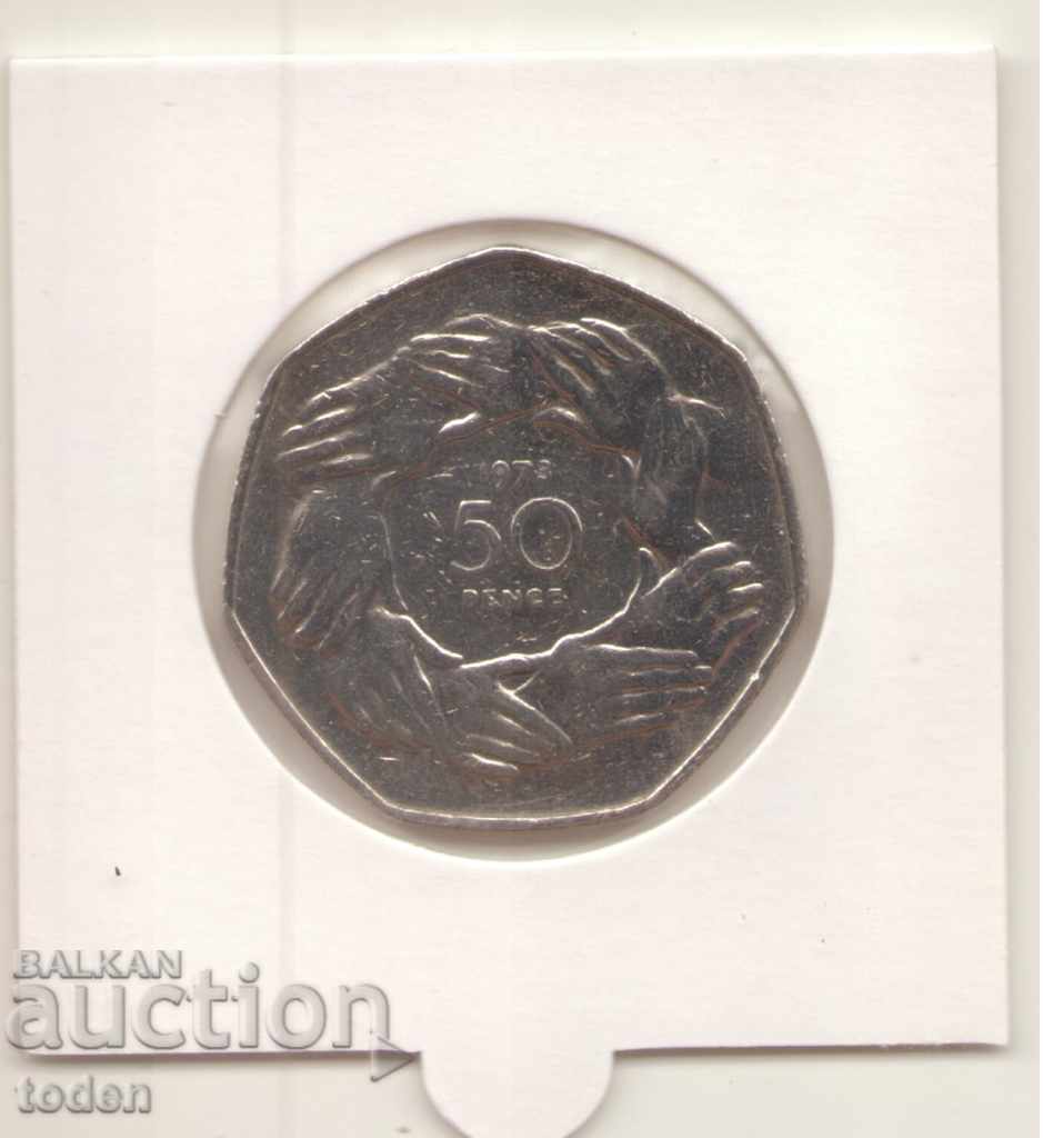 Ηνωμένο Βασίλειο-50 Pence-1973-KM# 918-Είσοδος στην ΕΟΚ