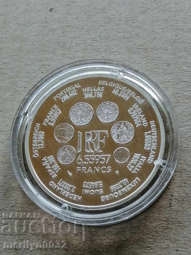 Auction  Jubilee silver coin with box Euro Union 2001 silver