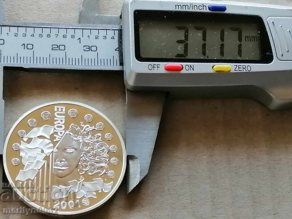 Jubilee silver coin with box Euro Union 2001 silver - 5