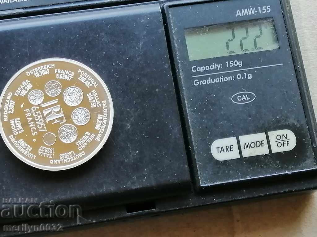 Jubilee silver coin with box Euro Union 2001 silver - 6