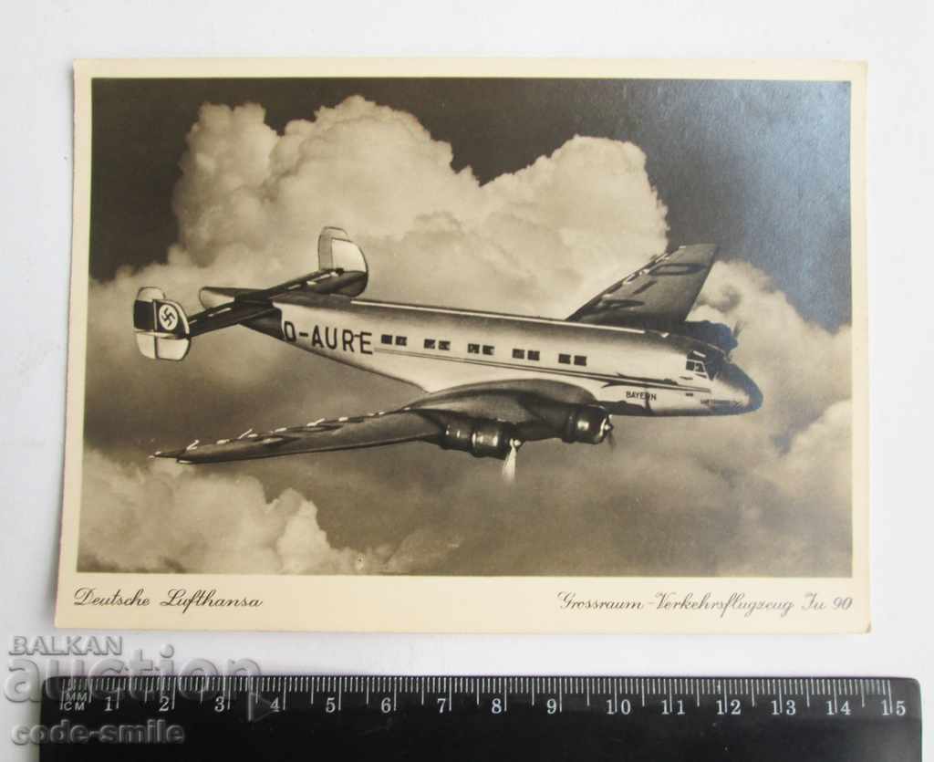 Auction  Old advertising photo PC card Lufthansa Third Reich