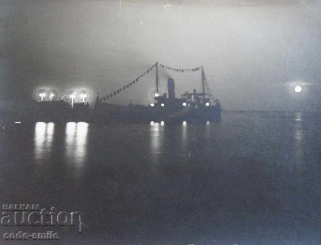 Old photo PC card Varna ship steamer