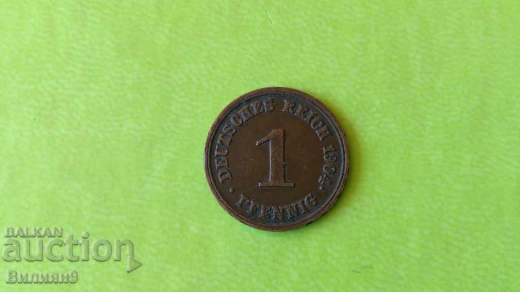 1 pfennig 1904 '' E '' Germany Excellent