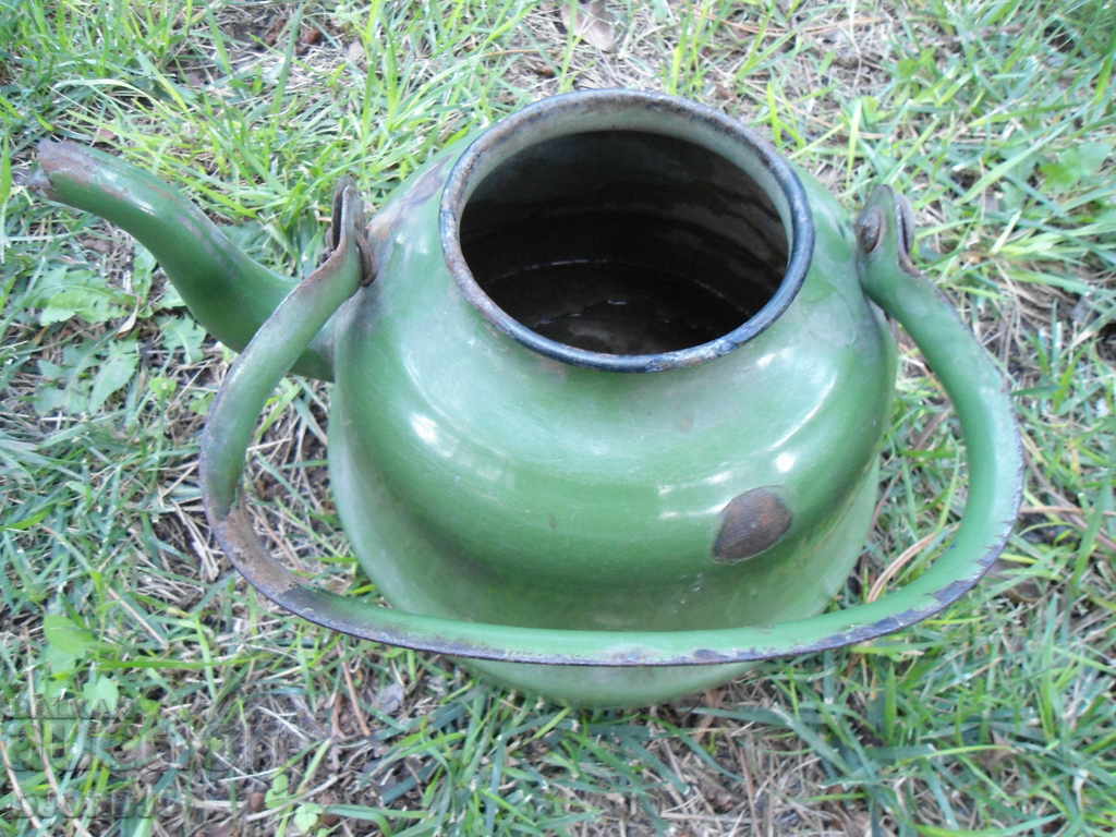 Old enamel teapot with price 5.00 BGN | € 2.56