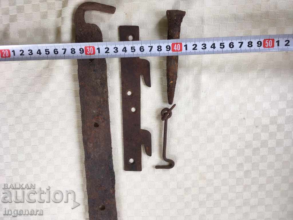 Auction  LATCH HINGE WEDGE WROUGHT IRON OLD
