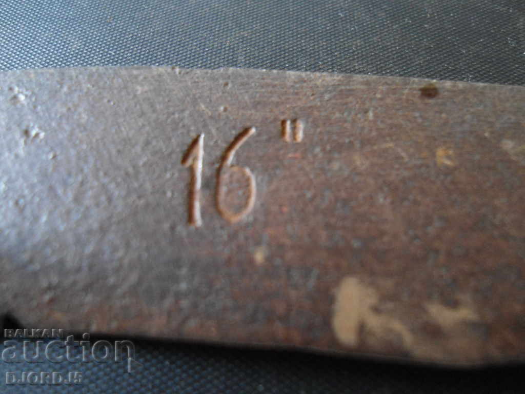 Old wrought sickle, markings with price 7.00 BGN | € 3.58 Old wrought sickle, markings with price 7.00 BGN | € 3.58