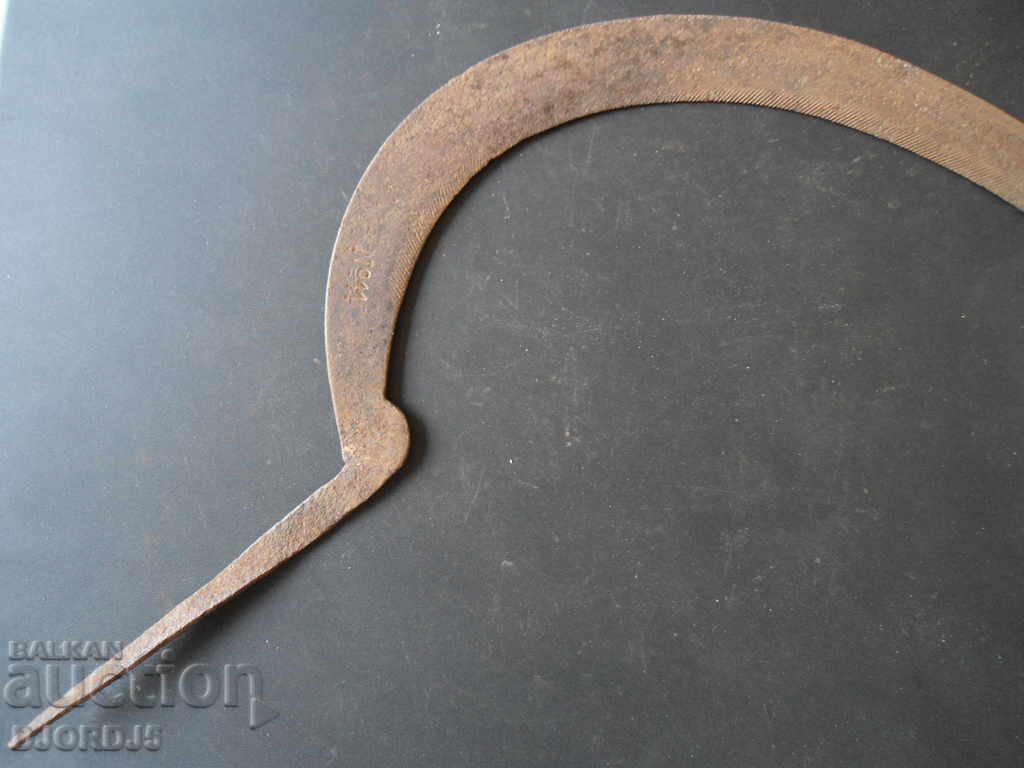 Old wrought sickle, engraved, markings - 5 Old wrought sickle, engraved, markings - 5