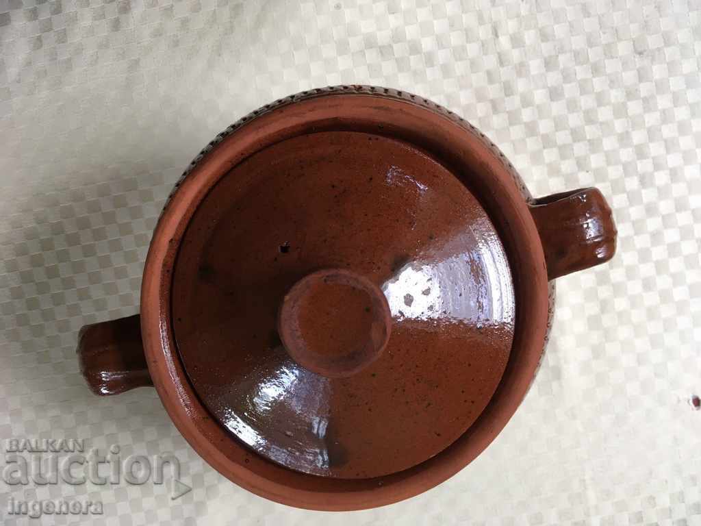 Auction Bean Pot Gyuvech Delva Ceramics Glazed from the Socialist Era - 3l Auction Bean Pot Gyuvech Delva Ceramics Glazed from the Socialist Era - 3l