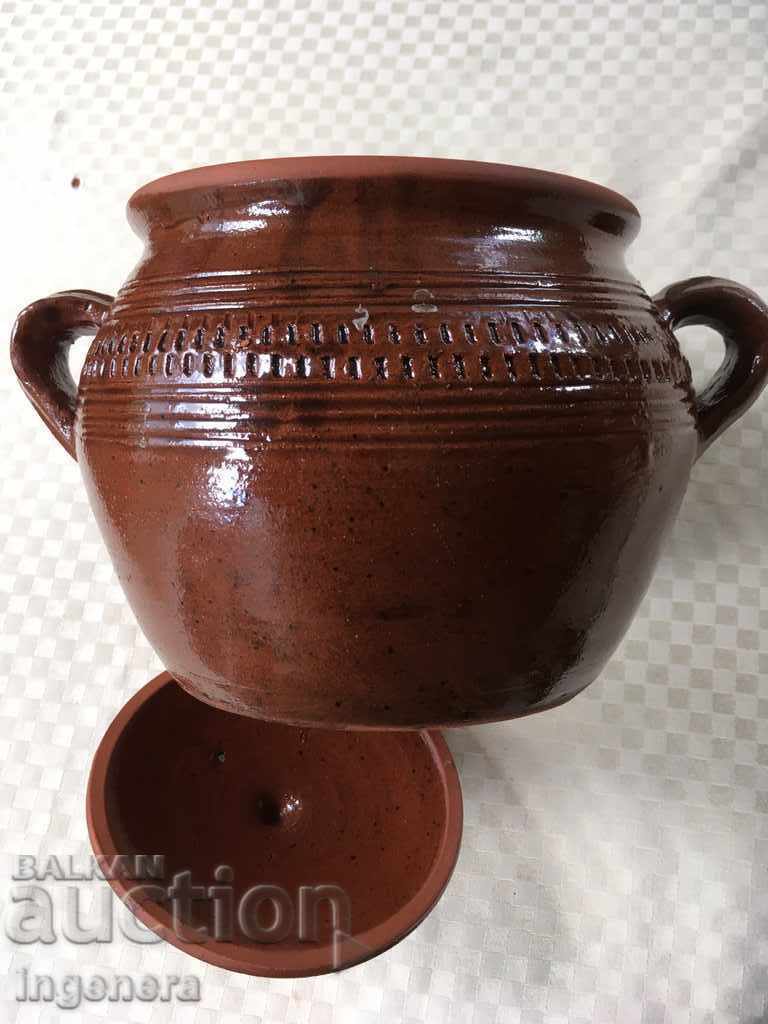 Delivery of Bean Pot Gyuvech Delva Ceramics Glazed from the Socialist Era - 3l Delivery of Bean Pot Gyuvech Delva Ceramics Glazed from the Socialist Era - 3l