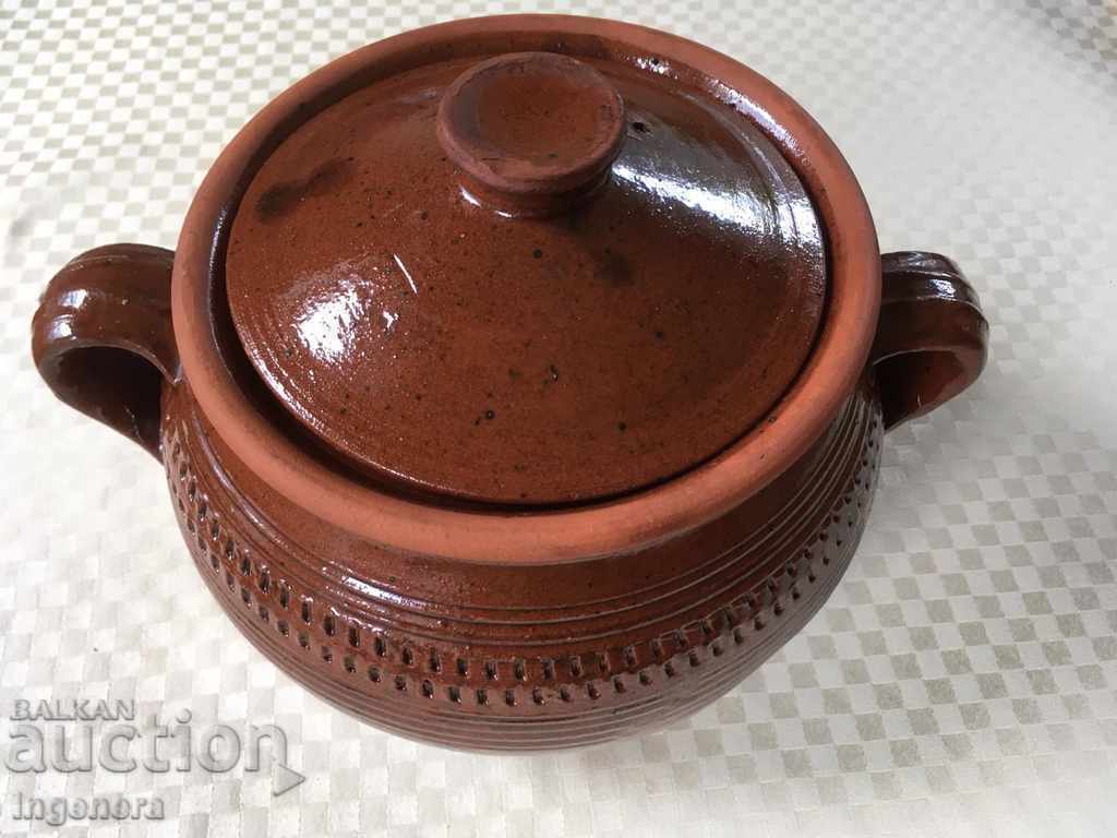 Bean Pot Gyuvech Delva Ceramics Glazed from the Socialist Era - 3l Bean Pot Gyuvech Delva Ceramics Glazed from the Socialist Era - 3l