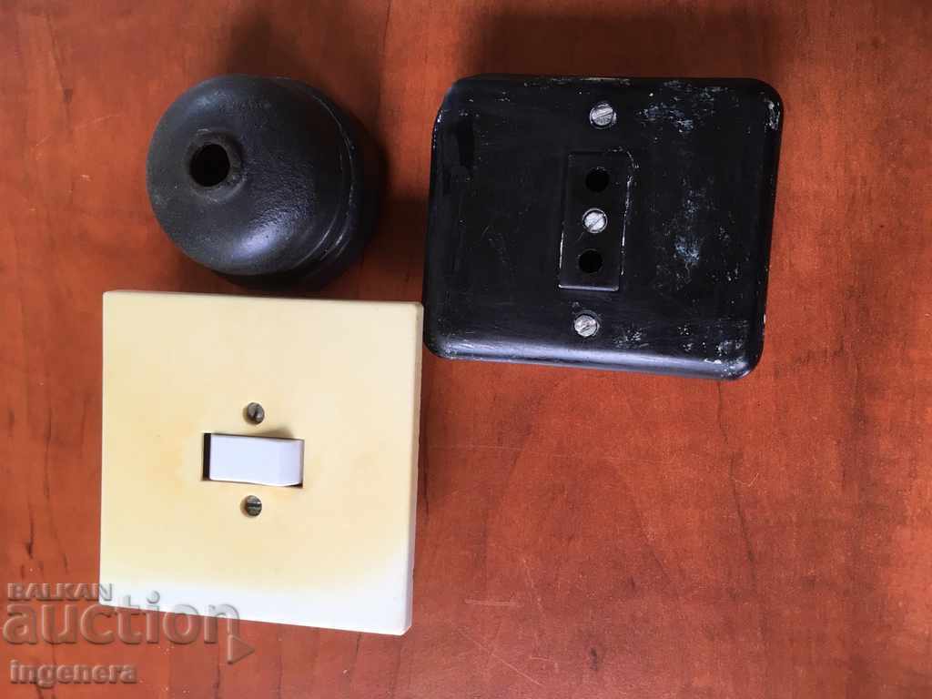 ELECTRIC KEY CONTACT SOCKET BAKELITE PORCELAIN