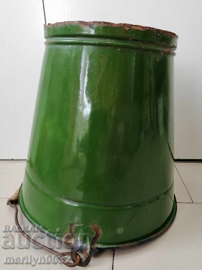 Enamel bucket from the time of the Soca enameled vessel basin NRB with price 49.00 BGN | € 25.05 Enamel bucket from the time of the Soca enameled vessel basin NRB with price 49.00 BGN | € 25.05