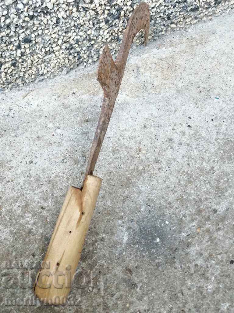 Old hand-made fork, wrought iron, chopper with price 38.00 BGN | € 19.43
