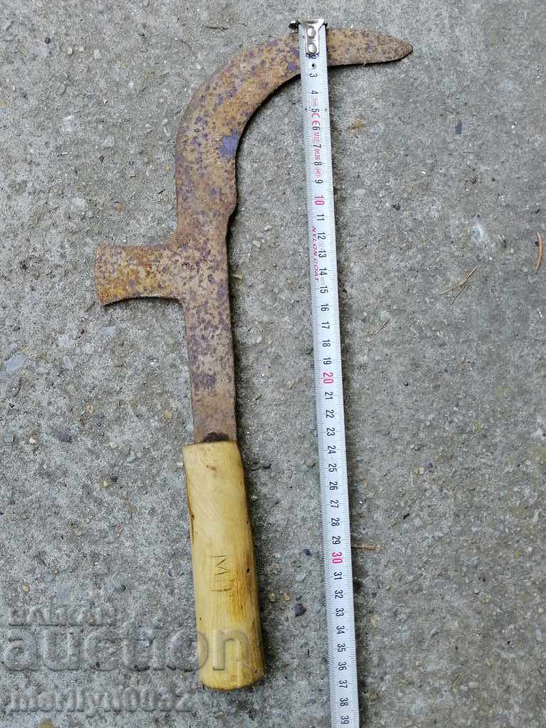 Auction  Old hand-made fork, wrought iron, chopper