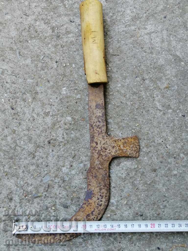 Old hand-made fork, wrought iron, chopper - 5