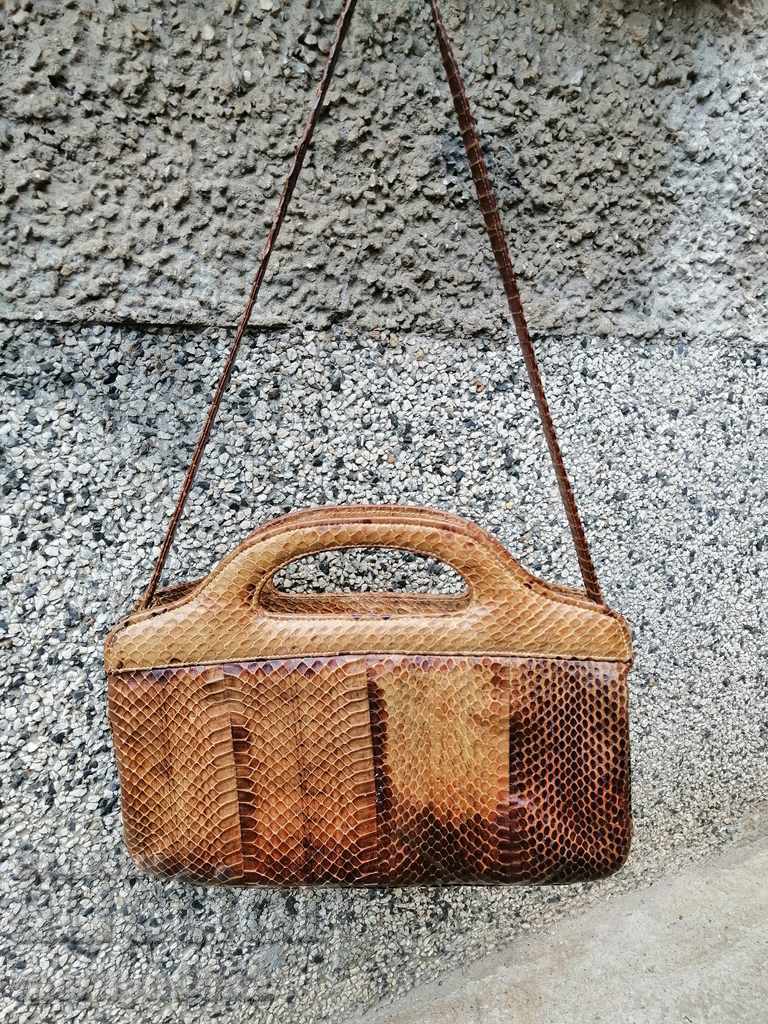 Women's Leather Python Skin Handbag with price 145.00 BGN | € 74.14 Women's Leather Python Skin Handbag with price 145.00 BGN | € 74.14