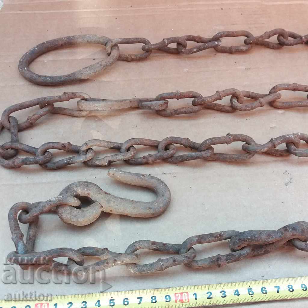 Auction  OLD HUGE FORGED CHAIN, CHAIN, HARDWARE