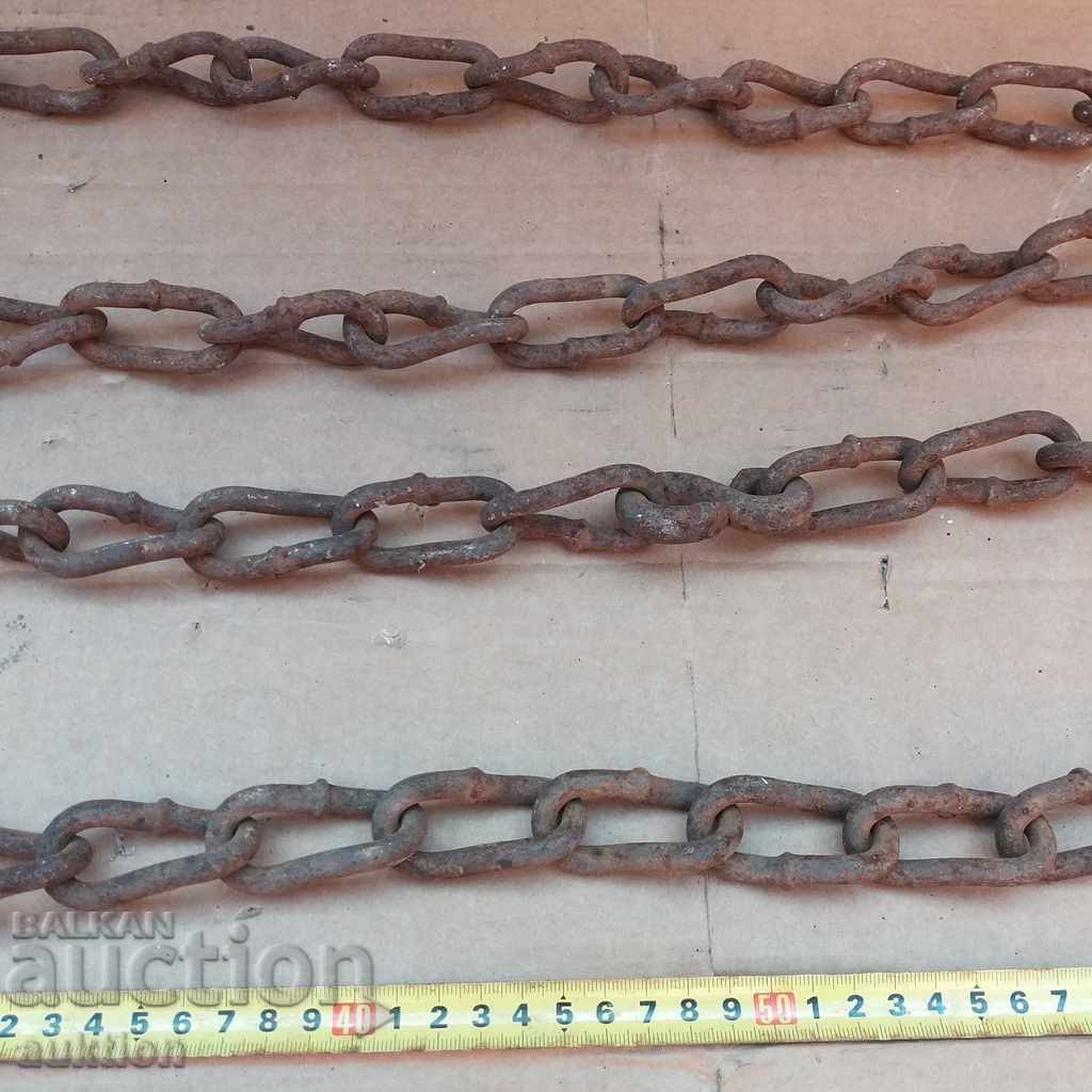 OLD HUGE FORGED CHAIN, CHAIN, HARDWARE - 6