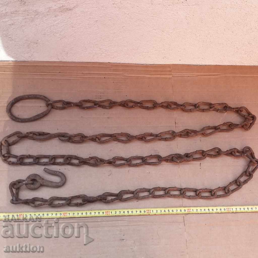 OLD HUGE FORGED CHAIN, CHAIN, HARDWARE