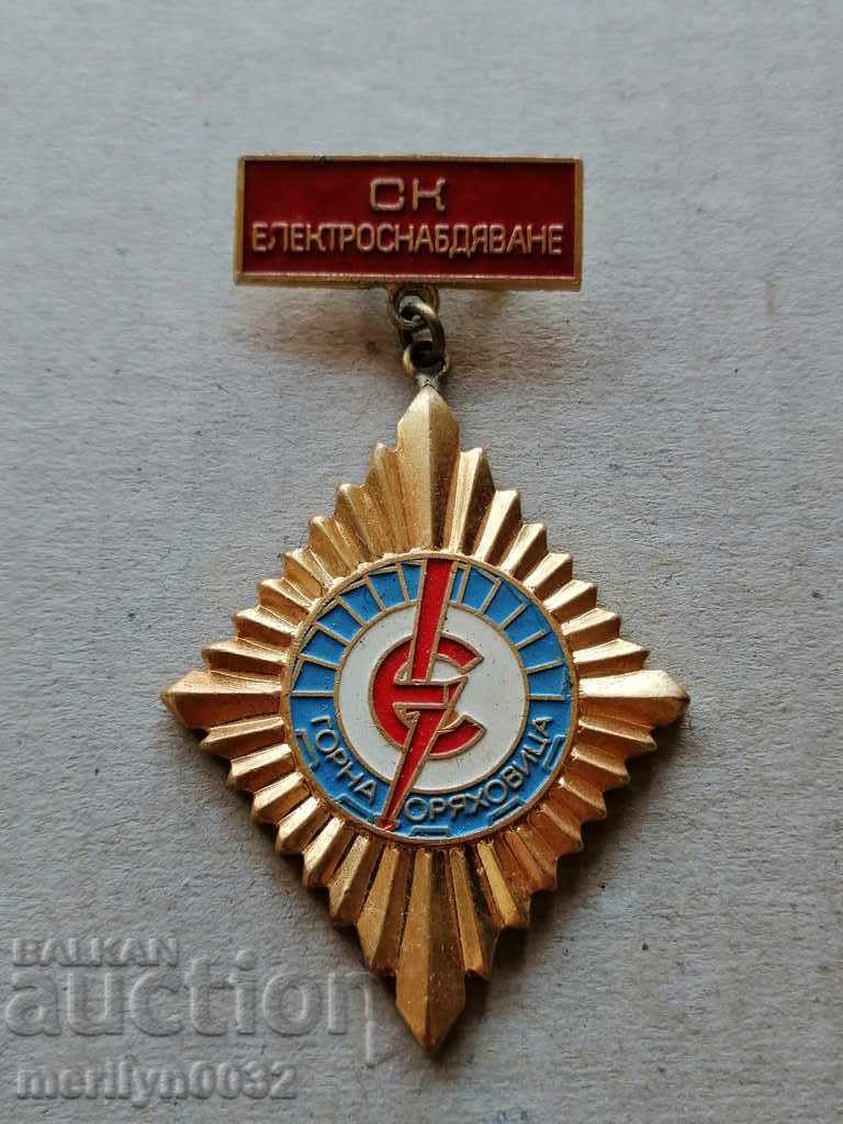 Delivery of Breastplate Sign Electric Supply G. Oryahovitsa medal badge Delivery of Breastplate Sign Electric Supply G. Oryahovitsa medal badge