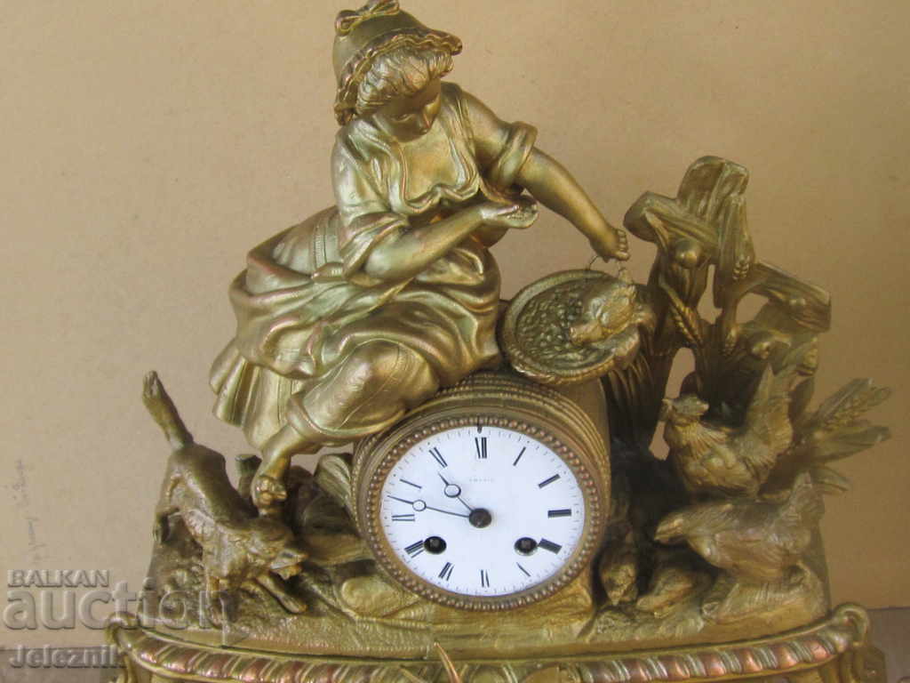 top/rare ceas cu figurină franceză antică 19c. cu preț € 250.00 | 488.96 BGN