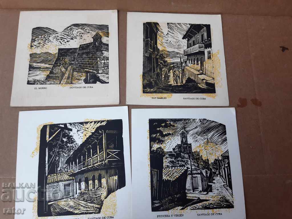 Delivery of Graphics, drawings - Cuba, Santiago - 10 pieces + card Delivery of Graphics, drawings - Cuba, Santiago - 10 pieces + card