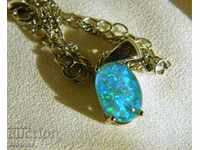 Silver necklace with opal