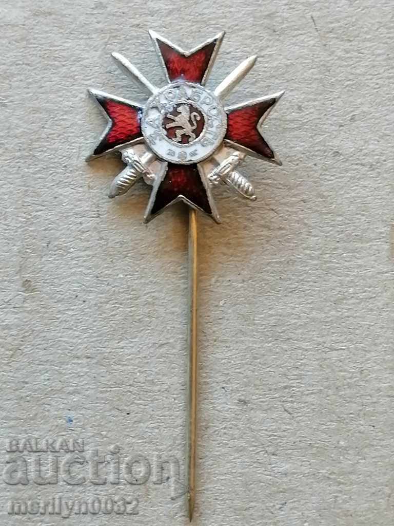 Знак Миниатюра на офицерски кръст за храброст орден