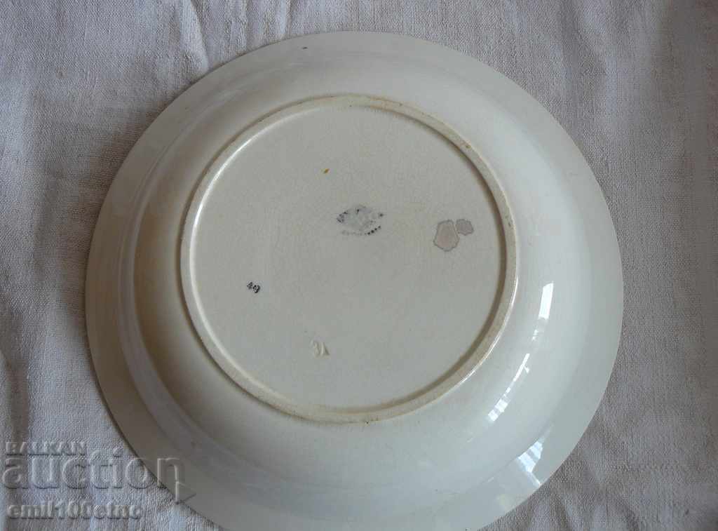 Licitație O farfurie frantuzeasca foarte veche cu decor timbrat