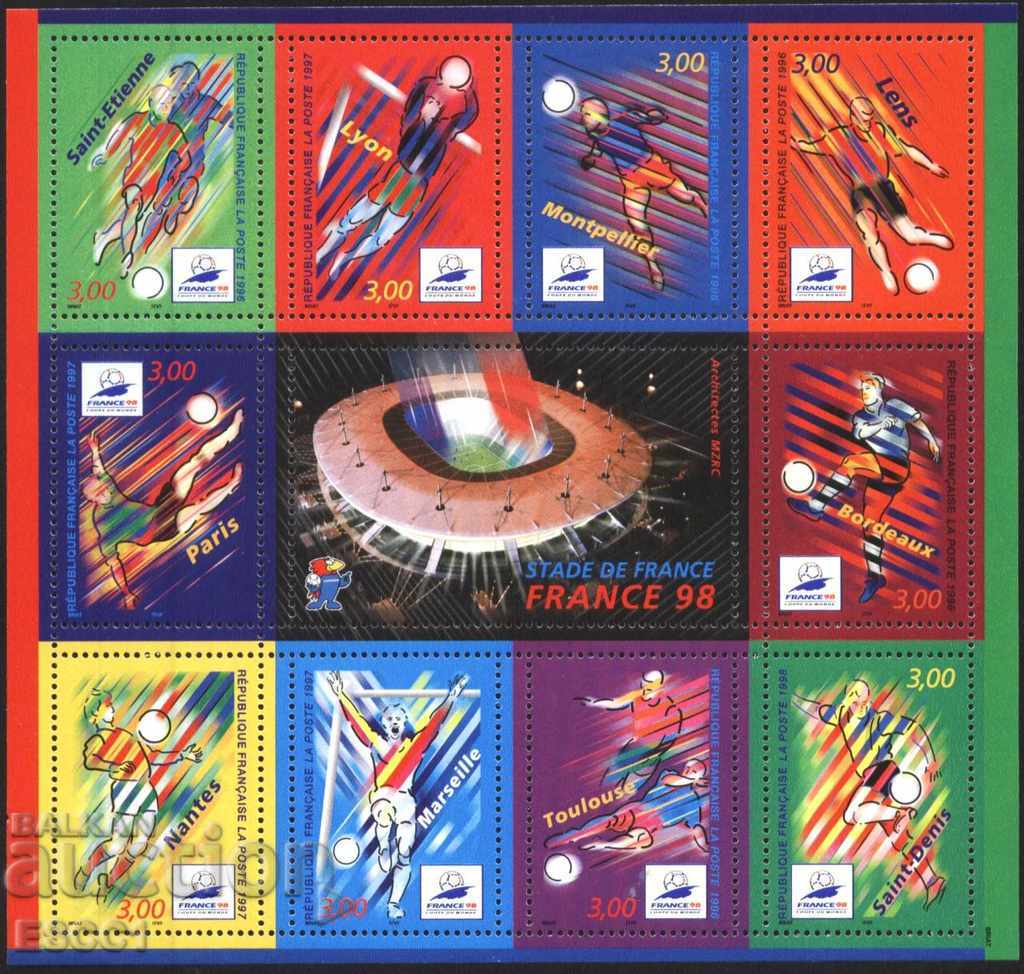 Pure stamps in a small sheet Sports World Cup 1998 from France