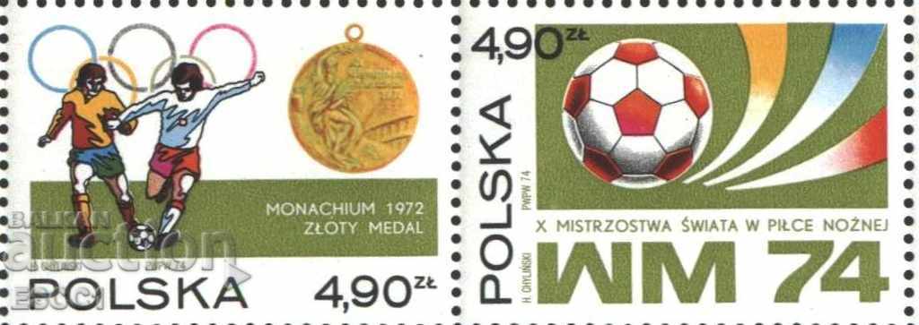 Чисти марки Спорт СП по Футбол Германия 1974 от Полша