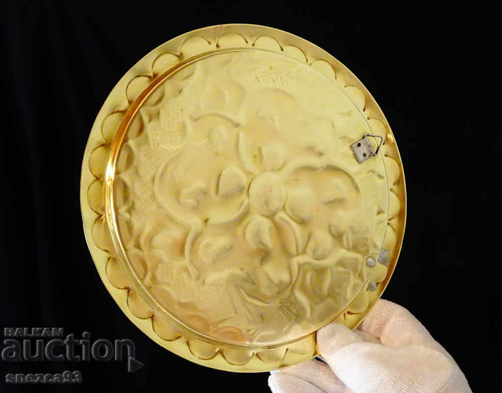 Auction Brass plate, tray, clover panel, luck Auction Brass plate, tray, clover panel, luck