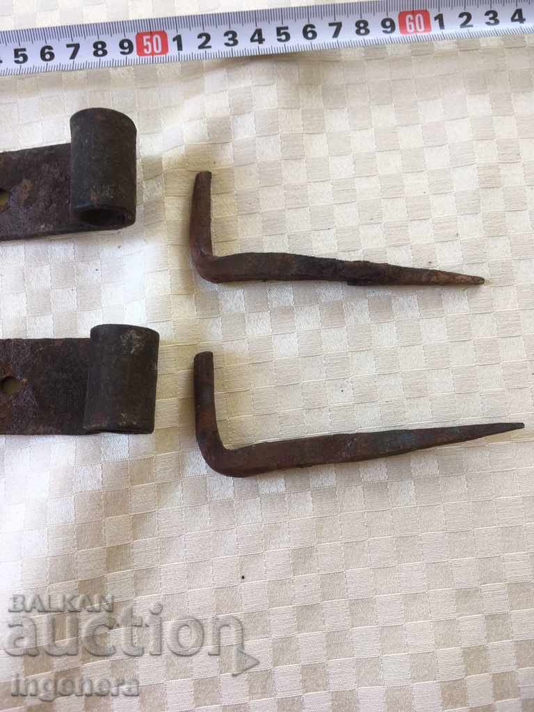 Auction HINGE FOR AND FROM THE OLD VILLAGE GATE WROUGHT IRON-2 PCS Auction HINGE FOR AND FROM THE OLD VILLAGE GATE WROUGHT IRON-2 PCS