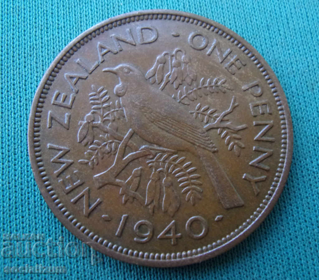 New Zealand 1 Penny 1940 Rare