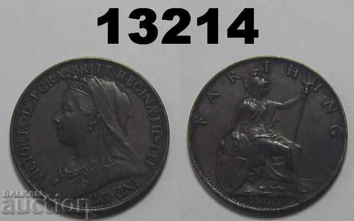 Великобритания 1 фартинг 1900 монета