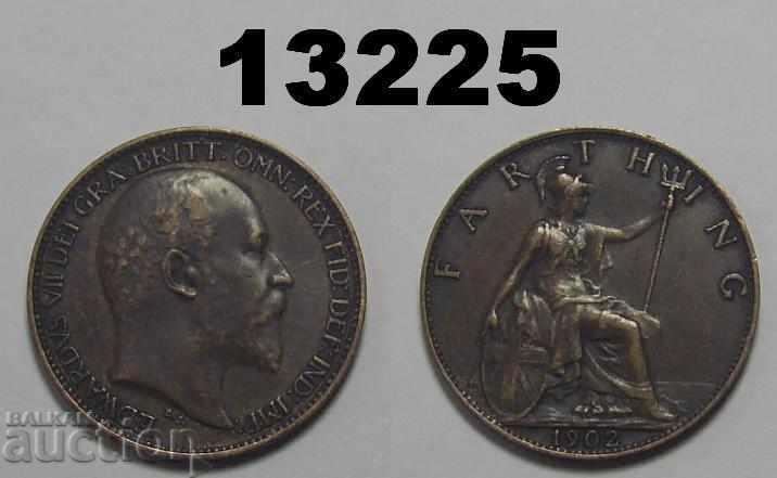 Великобритания 1 фартинг 1902  монета