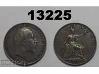 Великобритания 1 фартинг 1902  монета