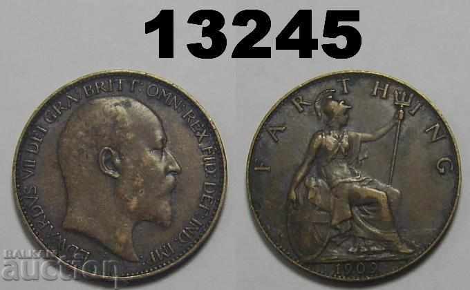 Великобритания 1 фартинг 1909 монета
